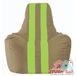 Живое кресло-мешок Спортинг бежевый - салатовый С1.1-88