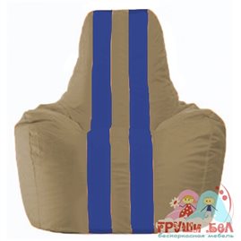 Живое кресло-мешок Спортинг бежевый - синий С1.1-85