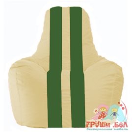 Живое кресло-мешок Спортинг светло-бежевый - зелёный С1.1-147
