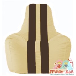 Живое кресло-мешок Спортинг светло-бежевый - коричневый С1.1-146