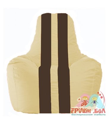 Живое кресло-мешок Спортинг светло-бежевый - коричневый С1.1-146