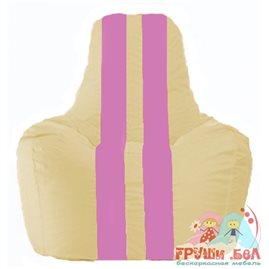 Живое кресло-мешок Спортинг светло-бежевый - розовый С1.1-142