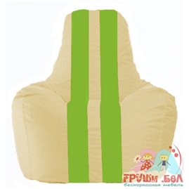 Живое кресло-мешок Спортинг светло-бежевый - салатовый С1.1-141