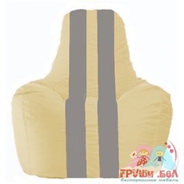 Живое кресло-мешок Спортинг светло-бежевый - серый С1.1-140