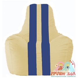 Живое кресло-мешок Спортинг светло-бежевый - синий С1.1-139