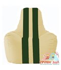 Живое кресло-мешок Спортинг светло-бежевый - тёмно-зелёный С1.1-137