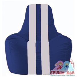 Живое кресло-мешок Спортинг синий - белый С1.1-125