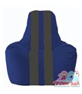 Живое кресло-мешок Спортинг синий - тёмно-серый С1.1-118