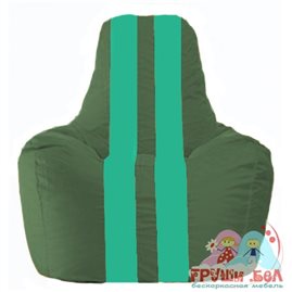 Живое кресло-мешок Спортинг тёмно-зелёный - бирюзовый С1.1-66