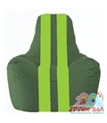 Живое кресло-мешок Спортинг тёмно-зелёный - салатовый С1.1-63