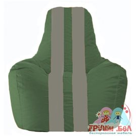 Живое кресло-мешок Спортинг тёмно-зелёный - серый С1.1-61