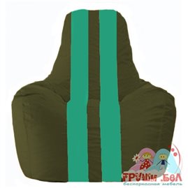 Живое кресло-мешок Спортинг тёмно-оливковый - бирюзовый С1.1-58