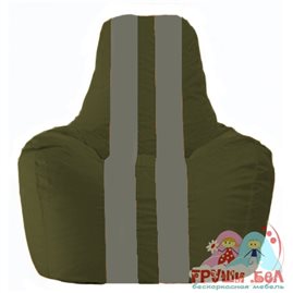 Живое кресло-мешок Спортинг тёмно-оливковый - серый С1.1-53