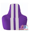 Живое кресло-мешок Спортинг фиолетовый - белый С1.1-36