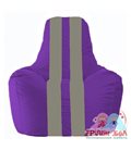 Живое кресло-мешок Спортинг фиолетовый - серый С1.1-72