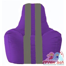 Живое кресло-мешок Спортинг фиолетовый - тёмно-серый С1.1-69