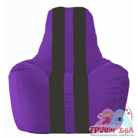 Живое кресло-мешок Спортинг фиолетовый - чёрный С1.1-67