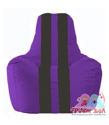 Живое кресло-мешок Спортинг фиолетовый - чёрный С1.1-67