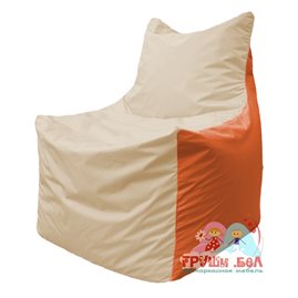 Живое кресло-мешок Фокс Ф 21-143 (слоновая кость - оранжевый)