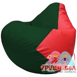 Живое кресло-мешок Груша Г2.3-0109 зелёный, красный