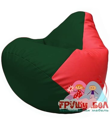 Живое кресло-мешок Груша Г2.3-0109 зелёный, красный