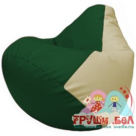 Живое кресло-мешок Груша Г2.3-0110 зелёный, светло-бежевый