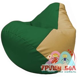 Живое кресло-мешок Груша Г2.3-0113 зелёный, бежевый