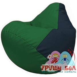 Живое кресло-мешок Груша Г2.3-0115 зелёный, синий