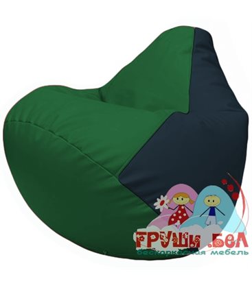 Живое кресло-мешок Груша Г2.3-0115 зелёный, синий