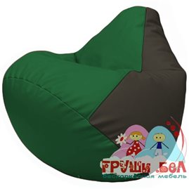 Живое кресло-мешок Груша Г2.3-0116 зелёный, чёрный