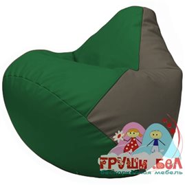 Живое кресло-мешок Груша Г2.3-0117 зелёный, серый