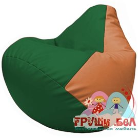 Живое кресло-мешок Груша Г2.3-0120 зелёный, оранжевый