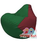 Живое кресло-мешок Груша Г2.3-0121 зелёный, бордовый