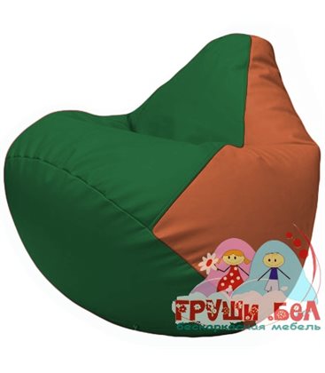 Живое кресло-мешок Груша Г2.3-0123 зелёный, оранжевый