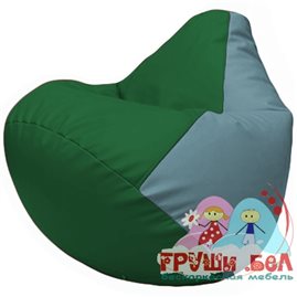 Живое кресло-мешок Груша Г2.3-0136 зелёный, голубой