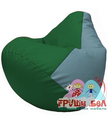 Живое кресло-мешок Груша Г2.3-0136 зелёный, голубой