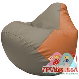 Живое кресло-мешок Груша Г2.3-0220 светло-серый, оранжевый