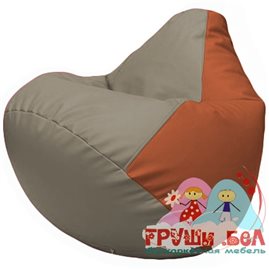 Живое кресло-мешок Груша Г2.3-0223 светло-серый, оранжевый