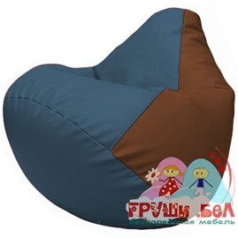Живое кресло-мешок Груша Г2.3-0307 синий, коричневый
