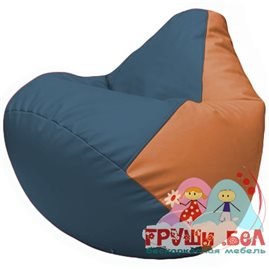 Живое кресло-мешок Груша Г2.3-0320 синий, оранжевый