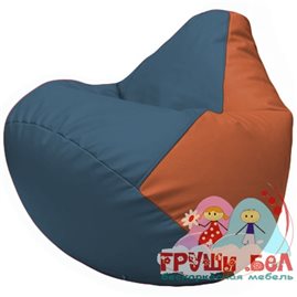 Живое кресло-мешок Груша Г2.3-0323 синий, оранжевый
