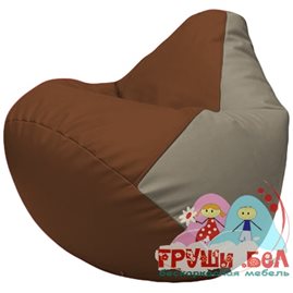 Живое кресло-мешок Груша Г2.3-0702 коричневый, светло-серый