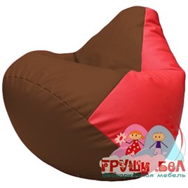 Живое кресло-мешок Груша Г2.3-0709 коричневый, красный