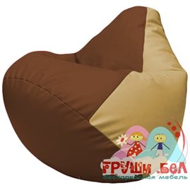 Живое кресло-мешок Груша Г2.3-0713 коричневый, бежевый