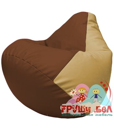 Живое кресло-мешок Груша Г2.3-0713 коричневый, бежевый