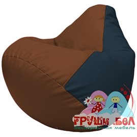 Живое кресло-мешок Груша Г2.3-0715 коричневый, синий