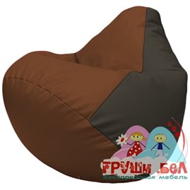 Живое кресло-мешок Груша Г2.3-0716 коричневый, чёрный