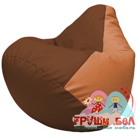 Живое кресло-мешок Груша Г2.3-0720 коричневый, оранжевый