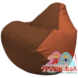 Живое кресло-мешок Груша Г2.3-0723 коричневый, оранжевый