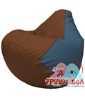 Живое кресло-мешок Груша Г2.3-0736 коричневый, голубой